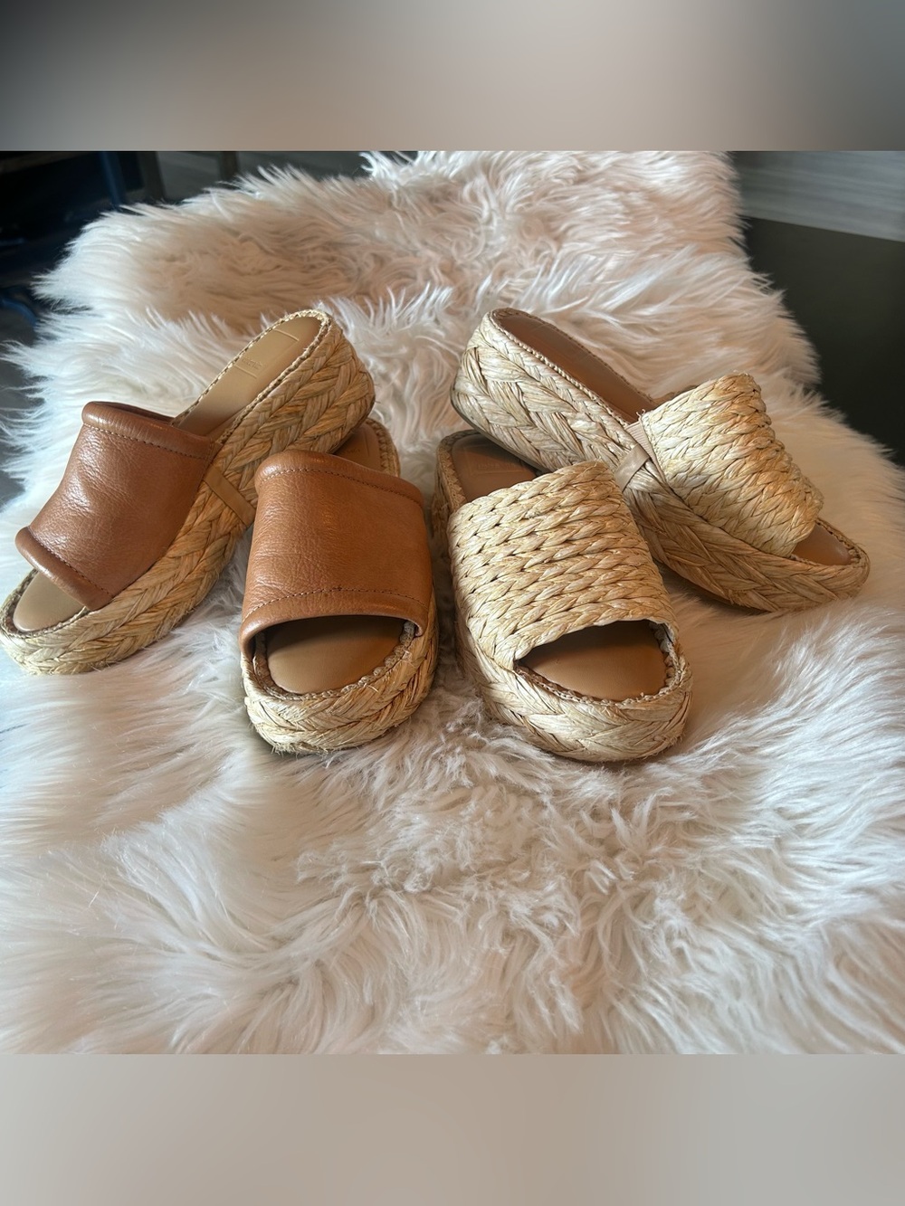 Lot of 2 Dolce Vita Chavi Platform Espadrille Slide Sandals Size 6.5